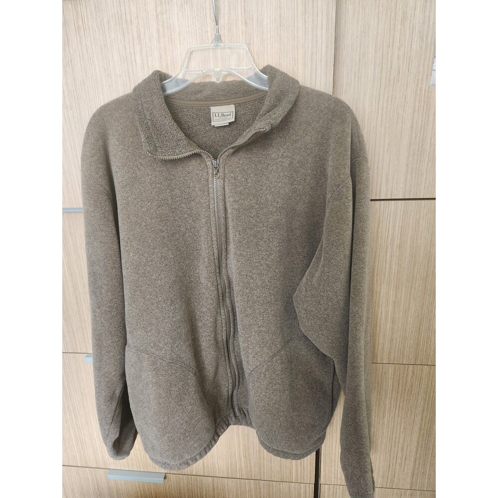 LL Bean Men's Brown Full-Zip Fleece Jacket Size M